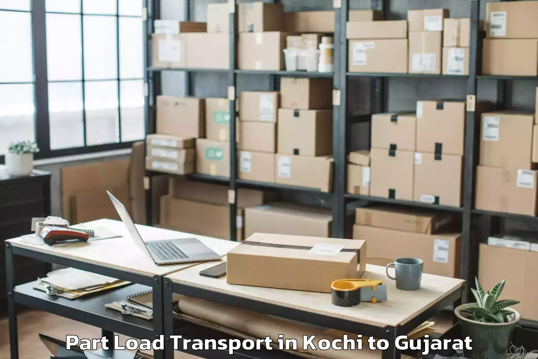 Book Kochi to Thasra Part Load Transport